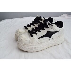 Kizo Platinum Scars Platform Sneakers 8W White Black Womens Shoes